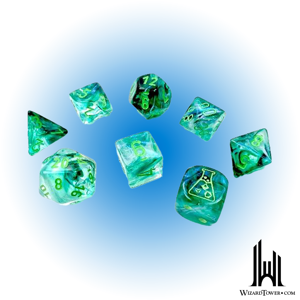 Borealis - Polyhedral 7-Die Set - Kelp / Light Green Luminary